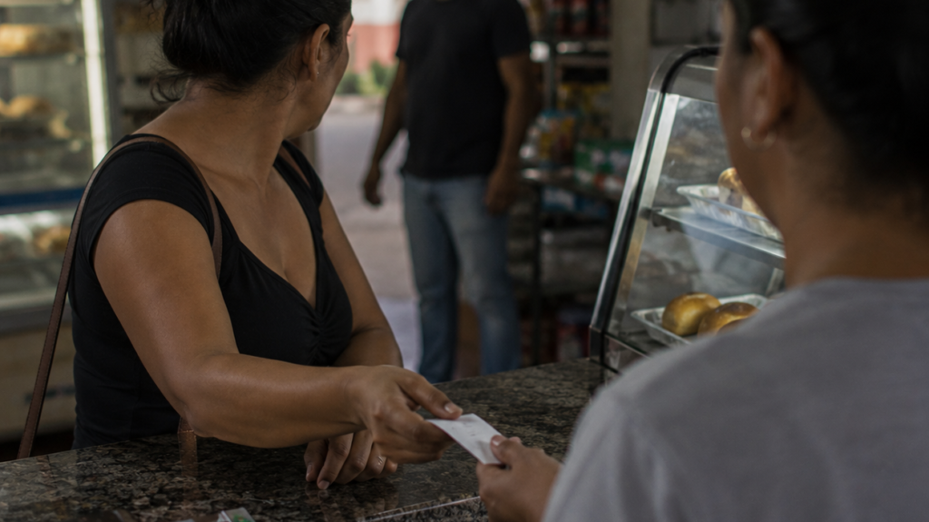 simulação mulher bilhete